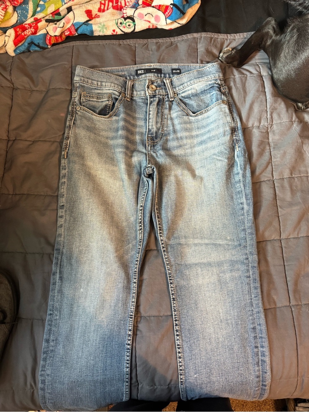 BKE Men's Light Blue Straight-Leg Jeans